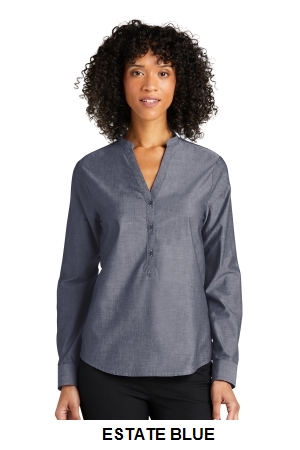 Port Authority Ladies Long Sleeve Chambray Easy Care Shirt.  PORT A.  LW382